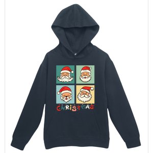 Retro Christmas Santa Face Funny Old Fashioned Xmas Costume Urban Pullover Hoodie