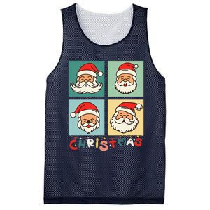 Retro Christmas Santa Face Funny Old Fashioned Xmas Costume Mesh Reversible Basketball Jersey Tank