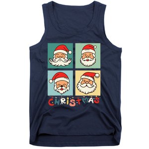 Retro Christmas Santa Face Funny Old Fashioned Xmas Costume Tank Top