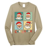 Retro Christmas Santa Face Funny Old Fashioned Xmas Costume Long Sleeve Shirt