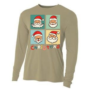 Retro Christmas Santa Face Funny Old Fashioned Xmas Costume Cooling Performance Long Sleeve Crew