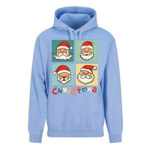 Retro Christmas Santa Face Funny Old Fashioned Xmas Costume Unisex Surf Hoodie