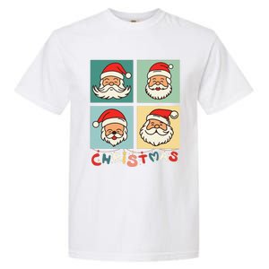 Retro Christmas Santa Face Funny Old Fashioned Xmas Costume Garment-Dyed Heavyweight T-Shirt