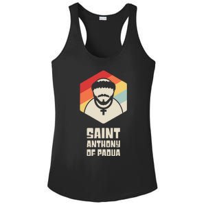 Retro Catholic St Anthony Catholicism Gift Ideas Ladies PosiCharge Competitor Racerback Tank