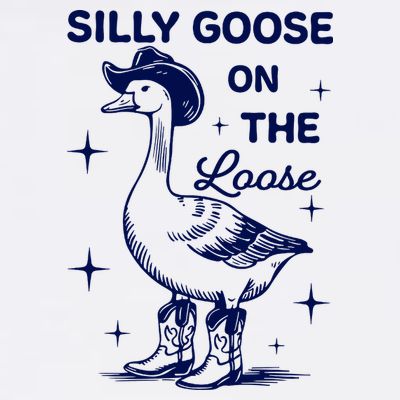Retro Comfort Silly Goose Silly Goose On The Loose Funny Cowgirl  T-Shirt