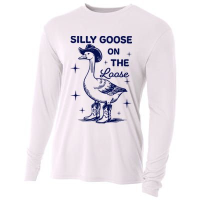 Retro Comfort Silly Goose Silly Goose On The Loose Funny Cowgirl  Cooling Performance Long Sleeve Crew