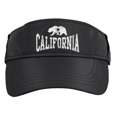 Retro California State Flag Bear Vintage Distressed Graphic Adult Drive Performance Visor
