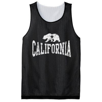 Retro California State Flag Bear Vintage Distressed Graphic Mesh Reversible Basketball Jersey Tank