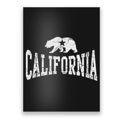 Retro California State Flag Bear Vintage Distressed Graphic Poster