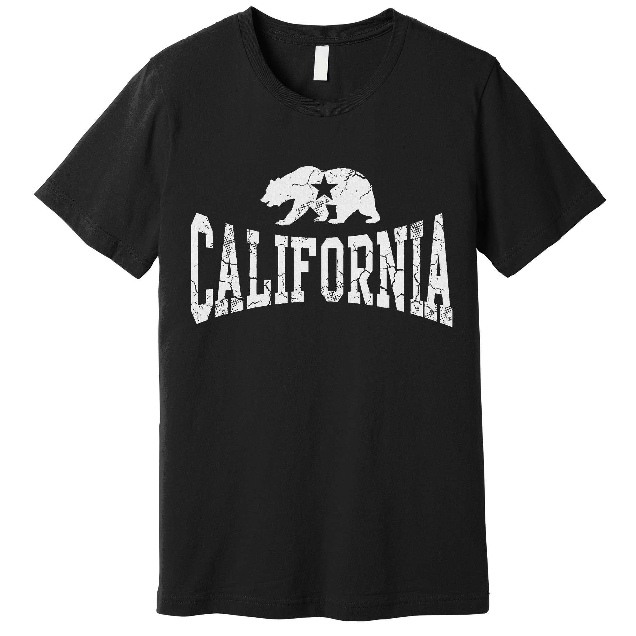 Retro California State Flag Bear Vintage Distressed Graphic Premium T-Shirt