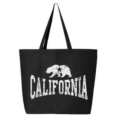 Retro California State Flag Bear Vintage Distressed Graphic 25L Jumbo Tote