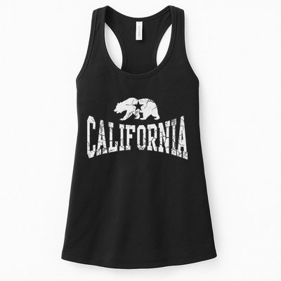 Retro California State Flag Bear Vintage Distressed Graphic Womens Tank Top