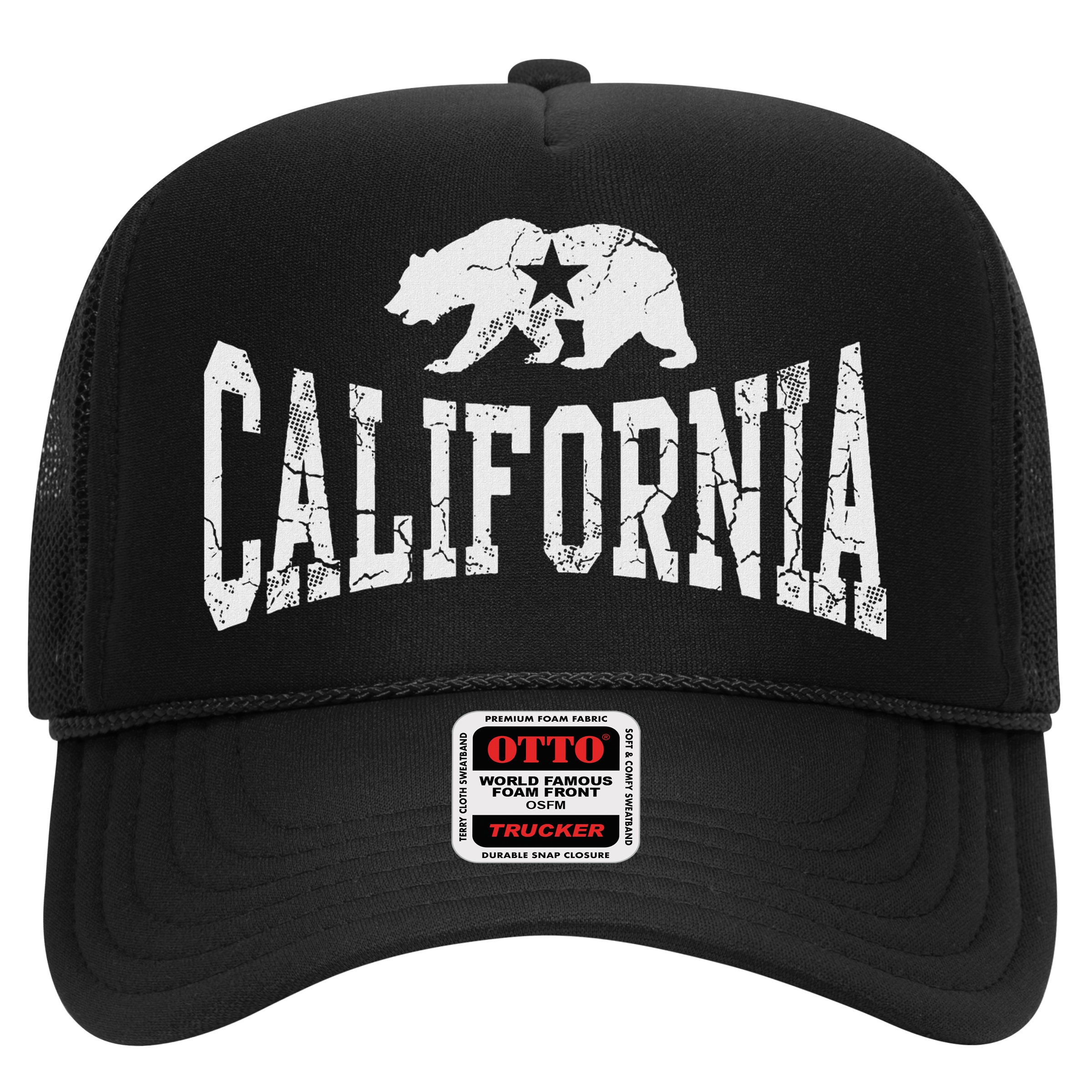 Retro California State Flag Bear Vintage Distressed Graphic Hat