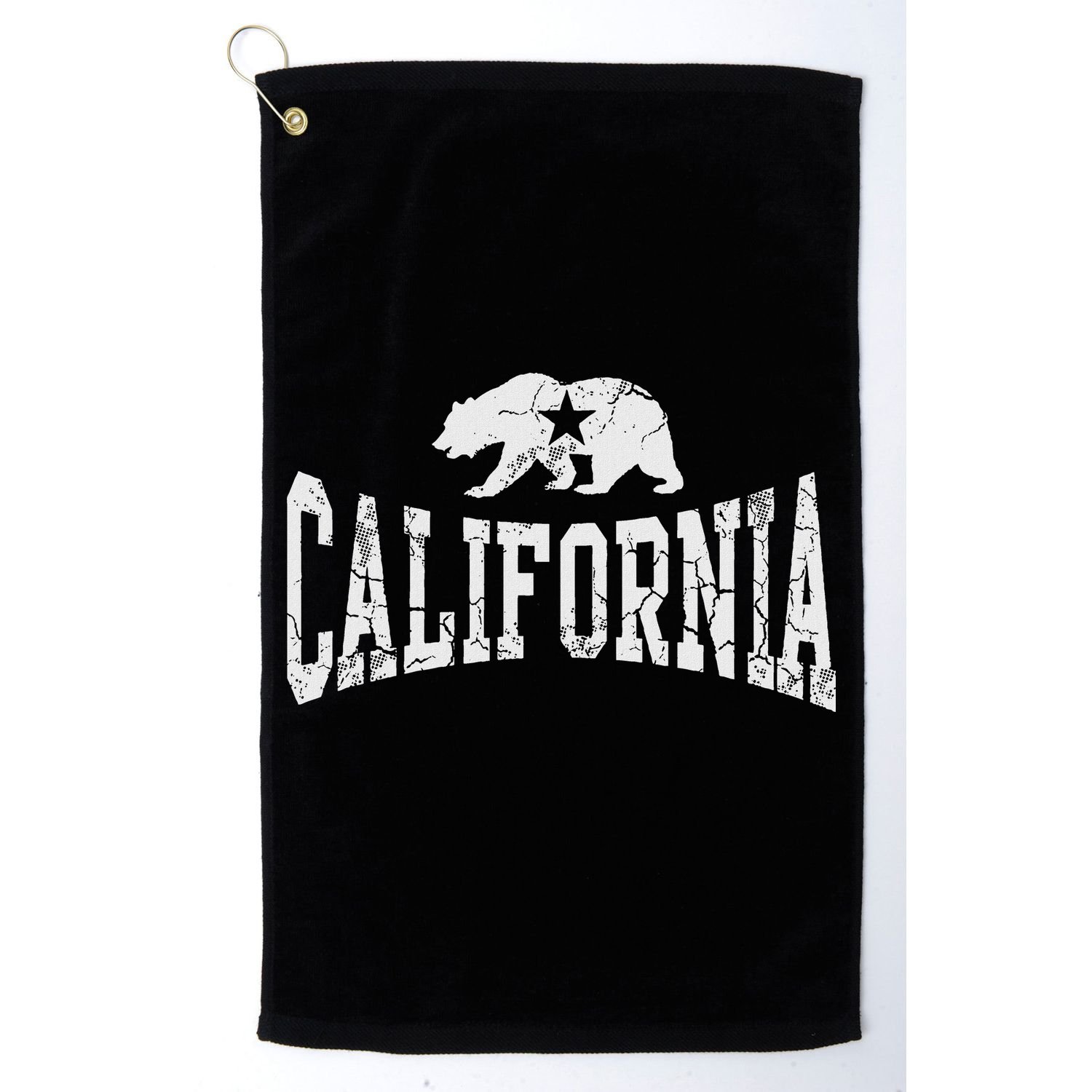 Retro California State Flag Bear Vintage Distressed Graphic Golf Towel