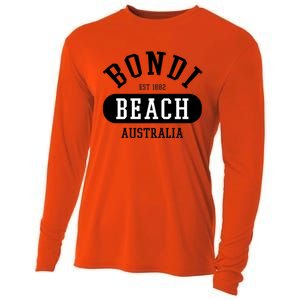 Retro College Style Bondi Beach Australia Graphic Design Gift Cooling Performance Long Sleeve Crew