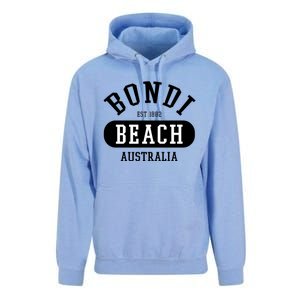 Retro College Style Bondi Beach Australia Graphic Design Gift Unisex Surf Hoodie