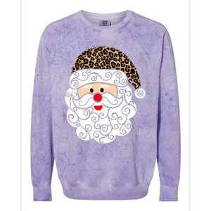 Retro Christmas Santa Claus Face Old Fashioned Gift Colorblast Crewneck Sweatshirt