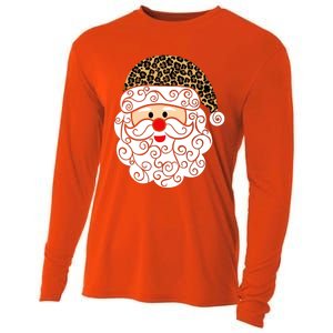 Retro Christmas Santa Claus Face Old Fashioned Gift Cooling Performance Long Sleeve Crew