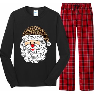 Retro Christmas Santa Claus Face Old Fashioned Gift Long Sleeve Pajama Set