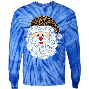 Retro Christmas Santa Claus Face Old Fashioned Gift Tie-Dye Long Sleeve Shirt