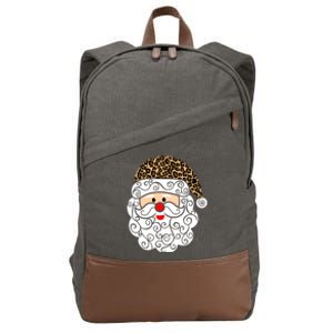 Retro Christmas Santa Claus Face Old Fashioned Gift Cotton Canvas Backpack