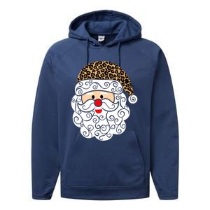 Retro Christmas Santa Claus Face Old Fashioned Gift Performance Fleece Hoodie