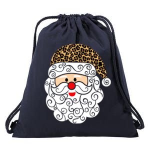 Retro Christmas Santa Claus Face Old Fashioned Gift Drawstring Bag