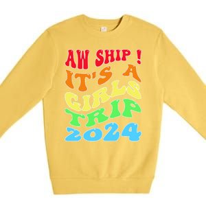 Retro Cruise Ship Vacation Gifts Premium Crewneck Sweatshirt