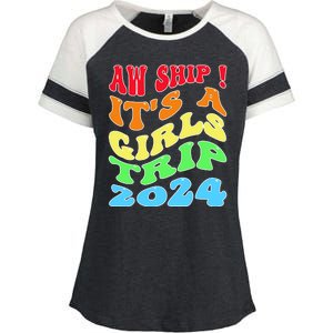 Retro Cruise Ship Vacation Gifts Enza Ladies Jersey Colorblock Tee