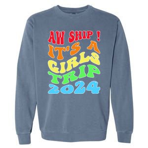 Retro Cruise Ship Vacation Gifts Garment-Dyed Sweatshirt