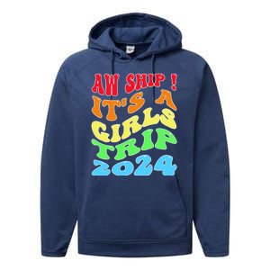 Retro Cruise Ship Vacation Gifts Performance Fleece Hoodie