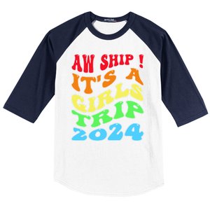 Retro Cruise Ship Vacation Gifts Baseball Sleeve Shirt