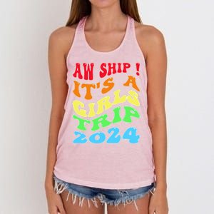 Retro Cruise Ship Vacation Gifts Women's Knotted Racerback Tank