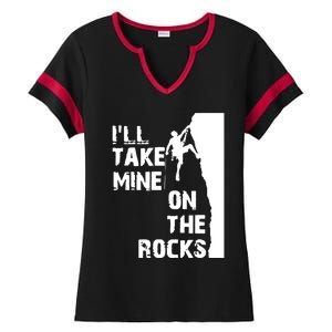 Rock Climbing Simple Classic Ladies Halftime Notch Neck Tee