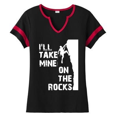 Rock Climbing Simple Classic Ladies Halftime Notch Neck Tee