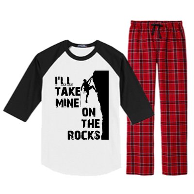 Rock Climbing Simple Classic Raglan Sleeve Pajama Set