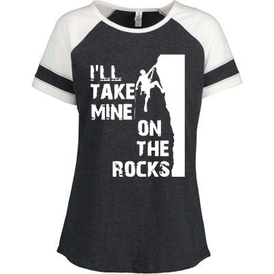 Rock Climbing Simple Classic Enza Ladies Jersey Colorblock Tee