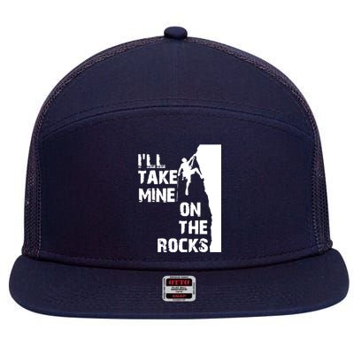 Rock Climbing Simple Classic 7 Panel Mesh Trucker Snapback Hat