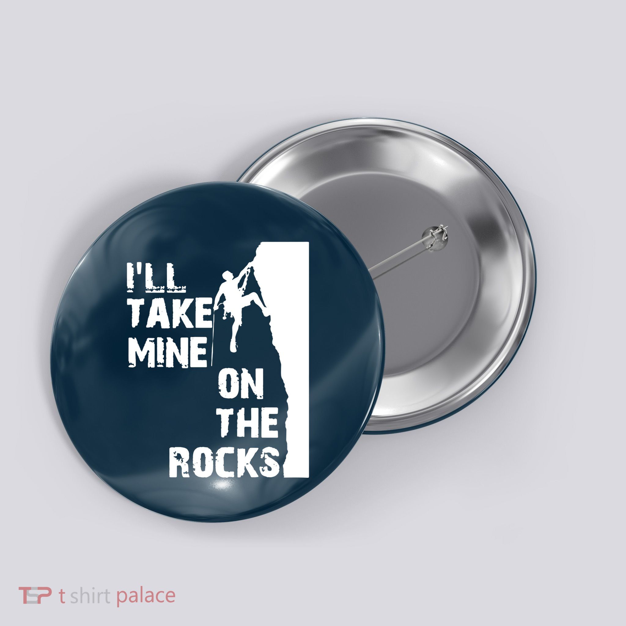 Rock Climbing Simple Classic Button
