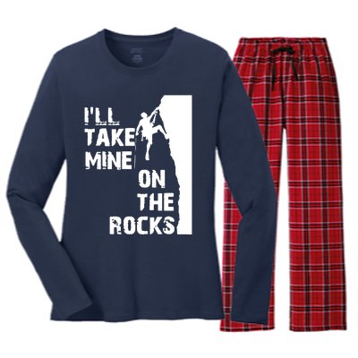 Rock Climbing Simple Classic Women's Long Sleeve Flannel Pajama Set 