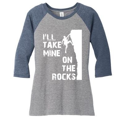 Rock Climbing Simple Classic Women's Tri-Blend 3/4-Sleeve Raglan Shirt