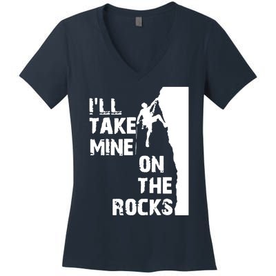 Rock Climbing Simple Classic Women's V-Neck T-Shirt