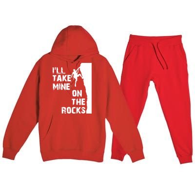 Rock Climbing Simple Classic Premium Hooded Sweatsuit Set