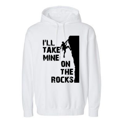 Rock Climbing Simple Classic Garment-Dyed Fleece Hoodie