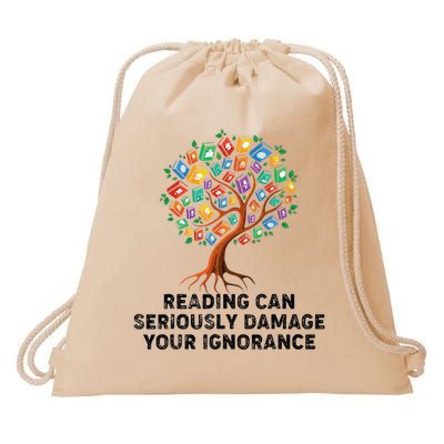 Reading Can Seriously Damage Your Ignorance Drawstring Bag
