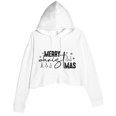 Retro Christmas Santa Claus Crop Fleece Hoodie