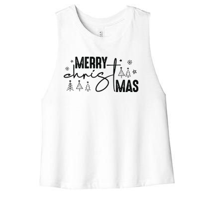 Retro Christmas Santa Claus Women's Racerback Cropped Tank