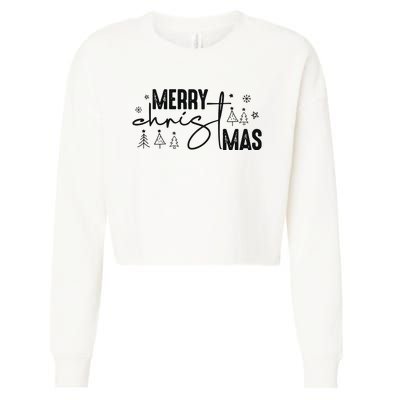 Retro Christmas Santa Claus Cropped Pullover Crew