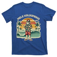 Retro Christmas Surf Mele Kalikimaka Santa Shaka Hawaii Gift T-Shirt