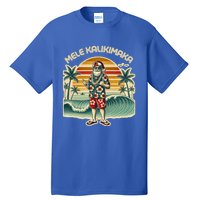 Retro Christmas Surf Mele Kalikimaka Santa Shaka Hawaii Gift Tall T-Shirt